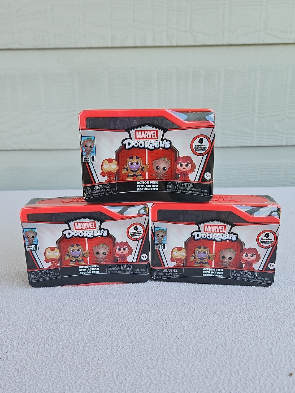 Marvel Doorables Series 1 Action Peek 1.5" Collectible Toy Set of 3 Boxes